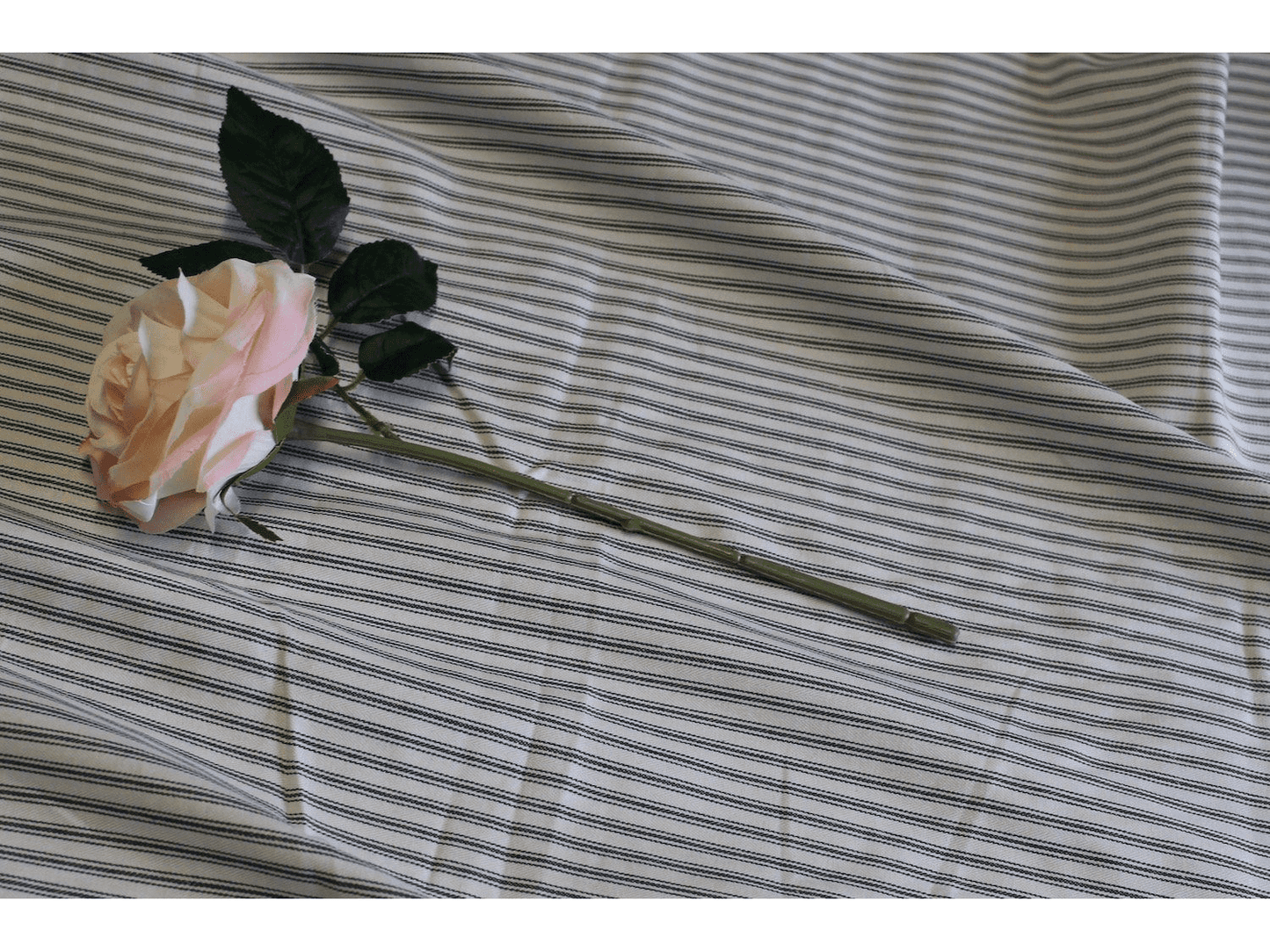 Vintage Style Ticking Stripe, Twill Cotton Lining / Shirting Fabric - Black Stripes