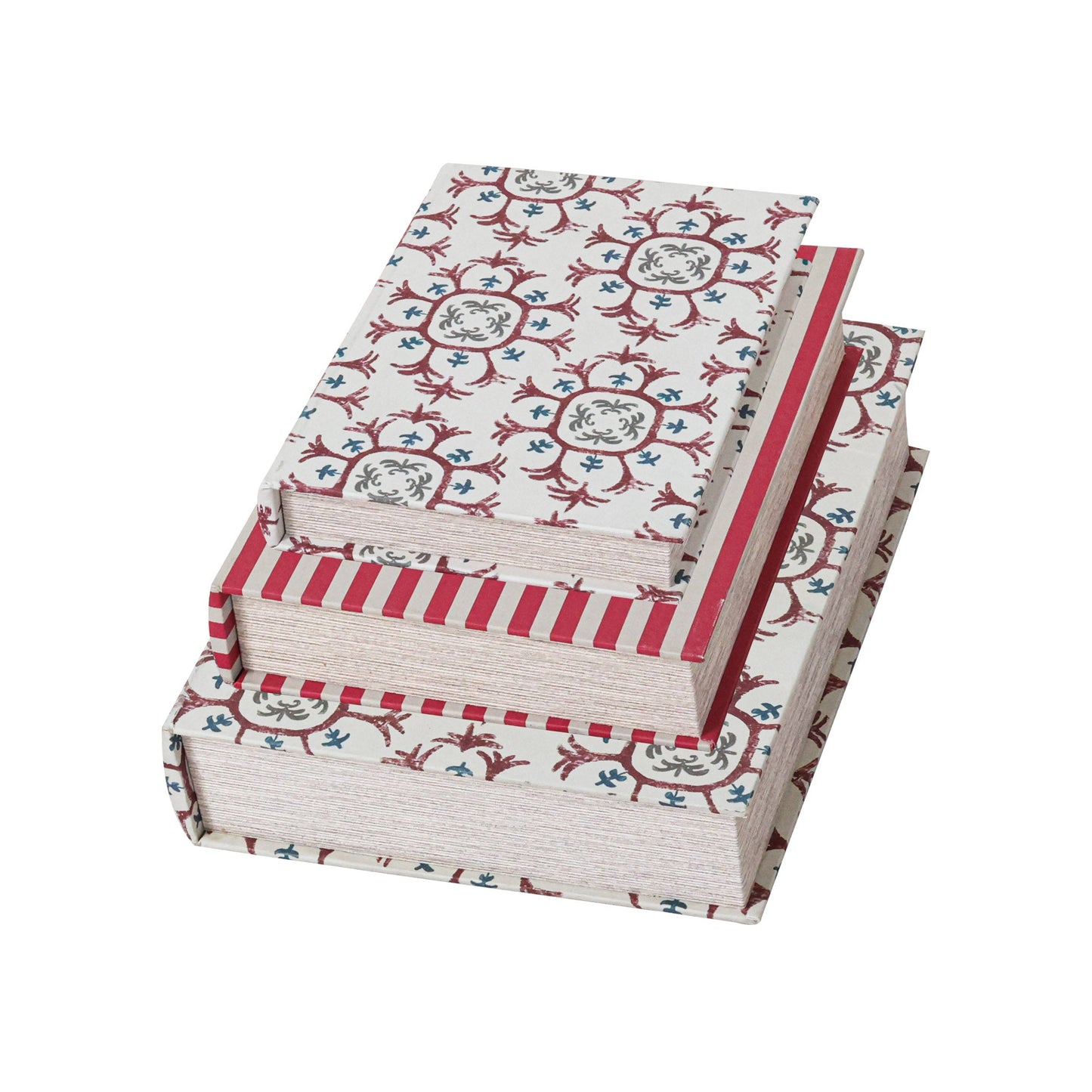 Set of 3 Red & Blue Nesting Box Book Files