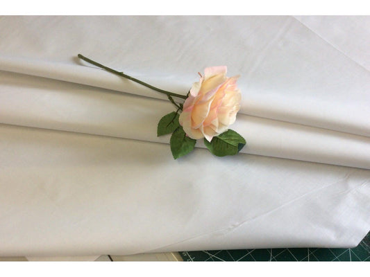 WHITE Polycotton SHEETING / LINING FABRIC  240 cms wide  - 100 gsm CLEARANCE
